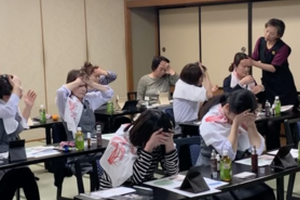 表情力アップ講座　女性幹部研修にて